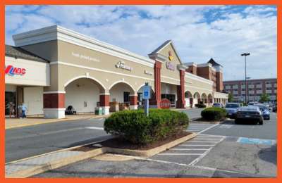 A shopping center with Giant Food and Virginia ABC store visible, marking the location of Bargain Bins – Clarksville and Chase City, VA.